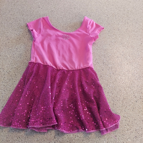 Dollie & Me Other - Pink sequins bling gymnastics dance Leotard bright fun cute small dollies & me